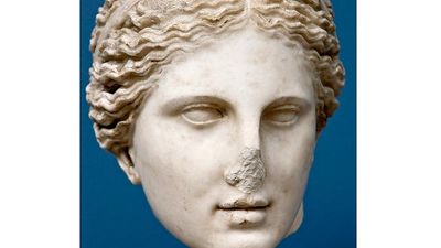 Aphrodite. Greek mythology. Sculpture. Aphrodite is the Greek goddess of love and beauty.