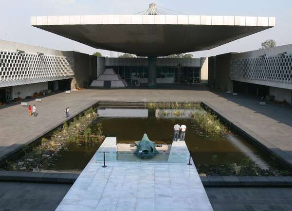 Courtyard of the National Museum of Anthropology, Mexico City.