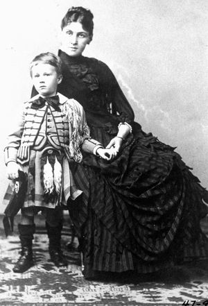 Franklin D. Roosevelt with his mother