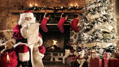 Santa Claus reading the list, Christmas, north pole