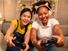 Two teenage girls having fun playing a video game together. Friends teenagers gaming