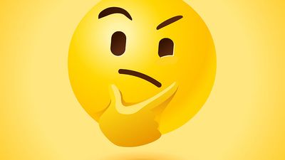 Yellow thinking face emoji icon.
