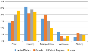 Bar Graph - Expenditures for five major categories in 2009