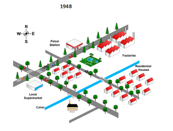 Changes in an American town - map: 1948