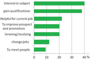 Bar Graph - Survey result of adult education